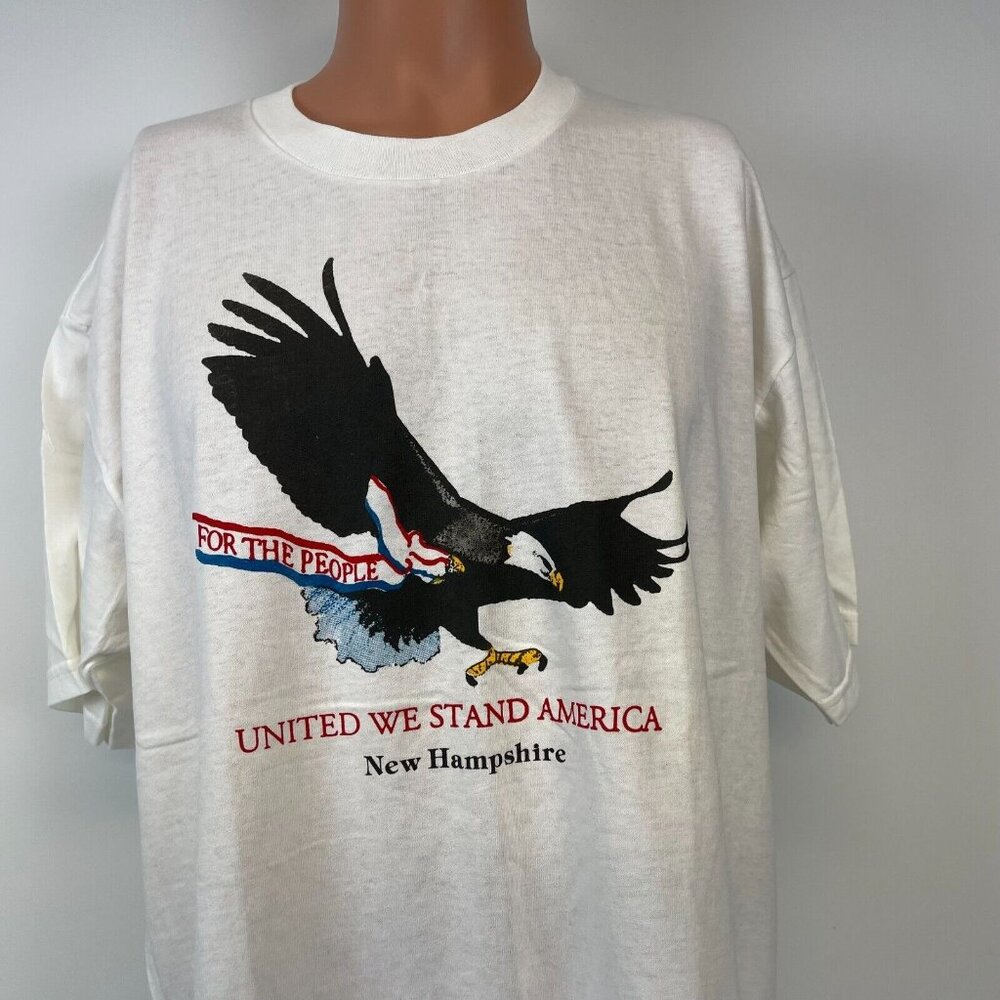 Vintage 90s New Hampshire United We Stand T Shirt Mens Size XL White Made USA